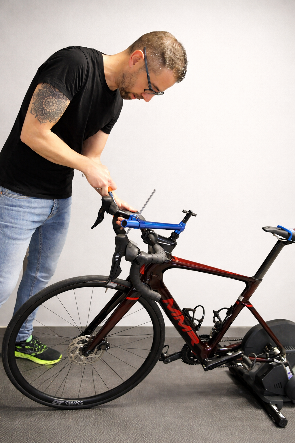 Cyclist during bike fitting session