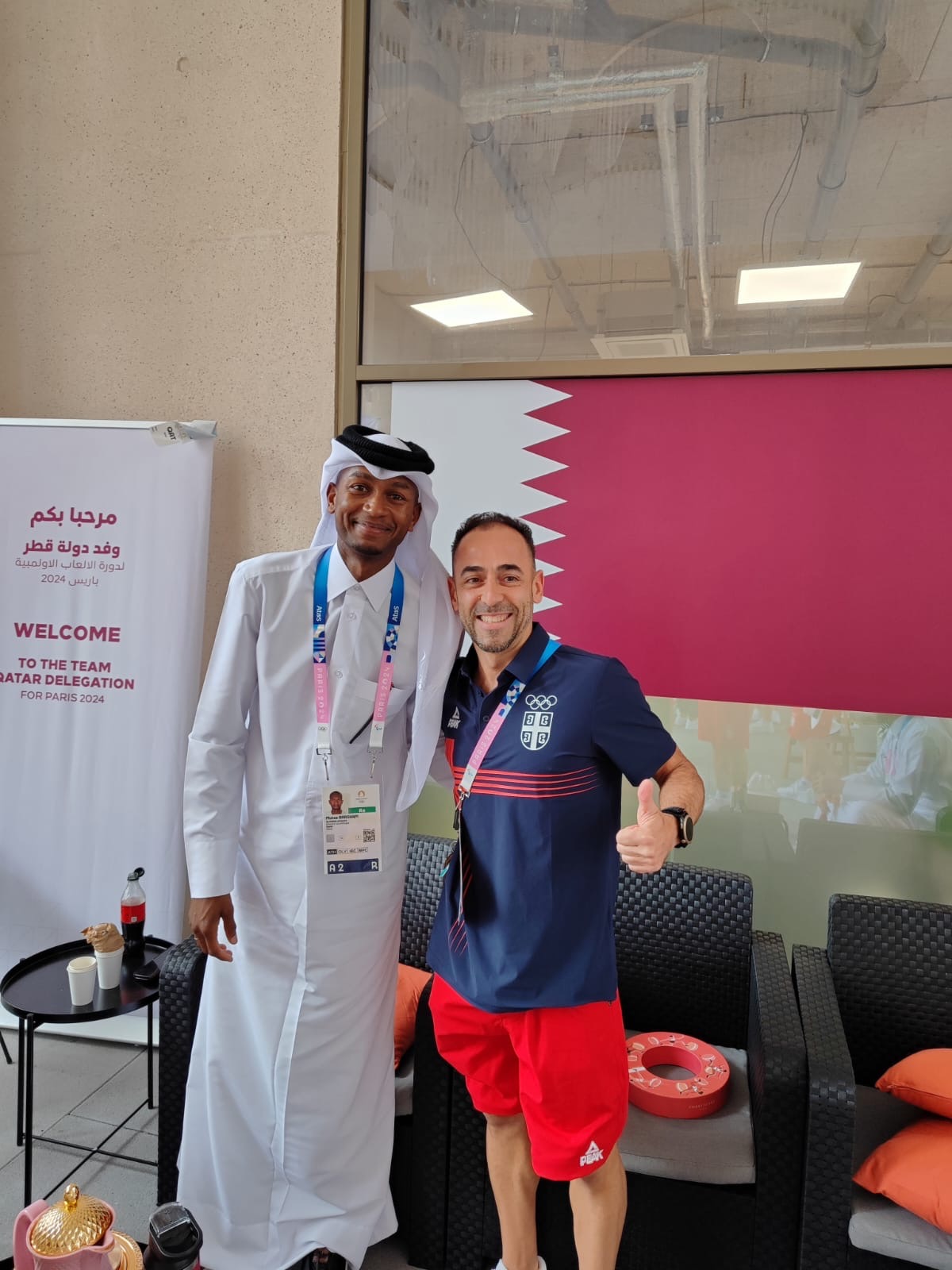 Toni Tomé con Mutaz Barshim