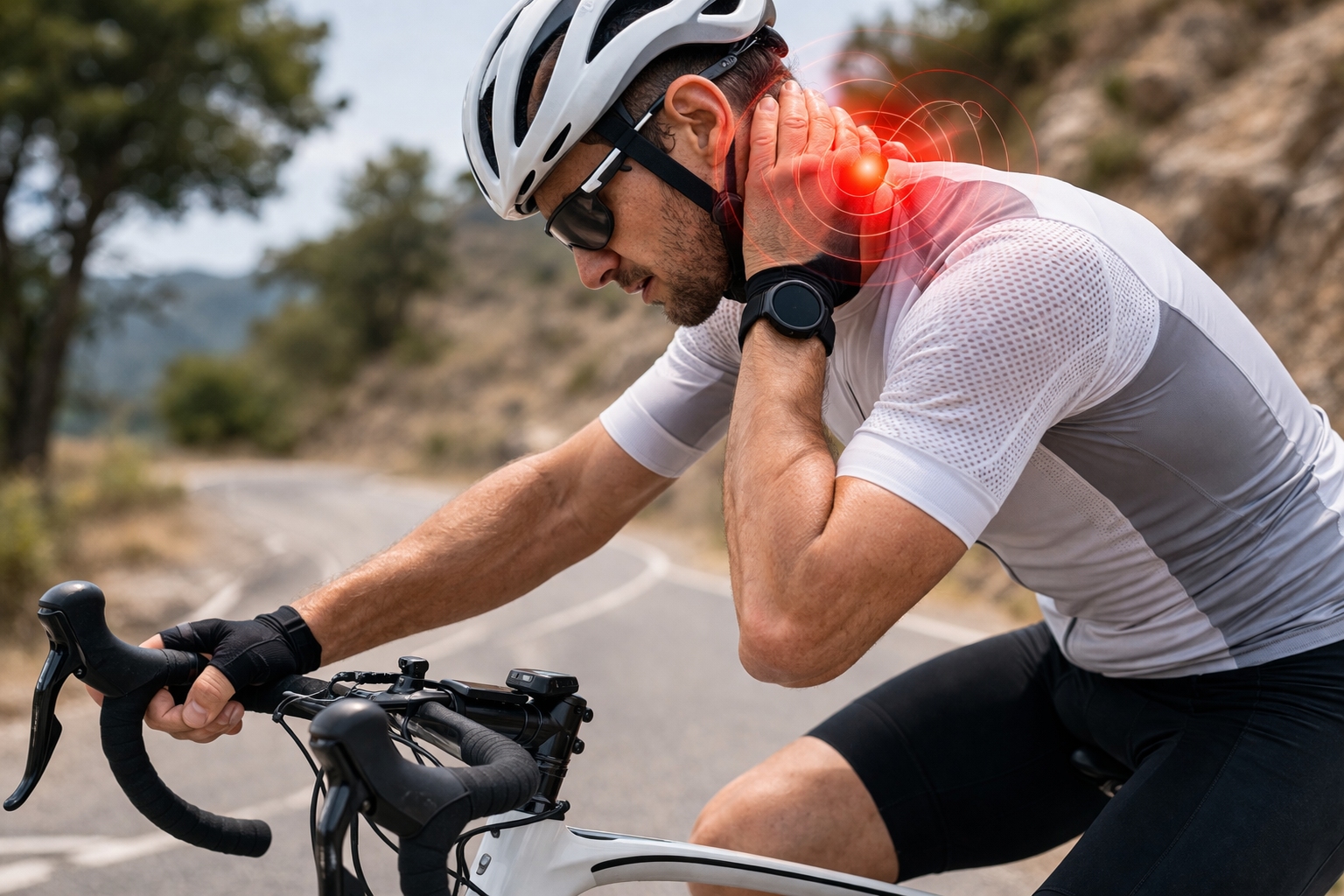 Dolor de cuello y hombros en la bici